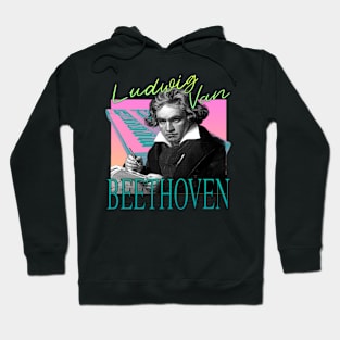 Ludwig Van Beethoven - Retro 80's Synth Wave Band Neon Aesthetic Hoodie